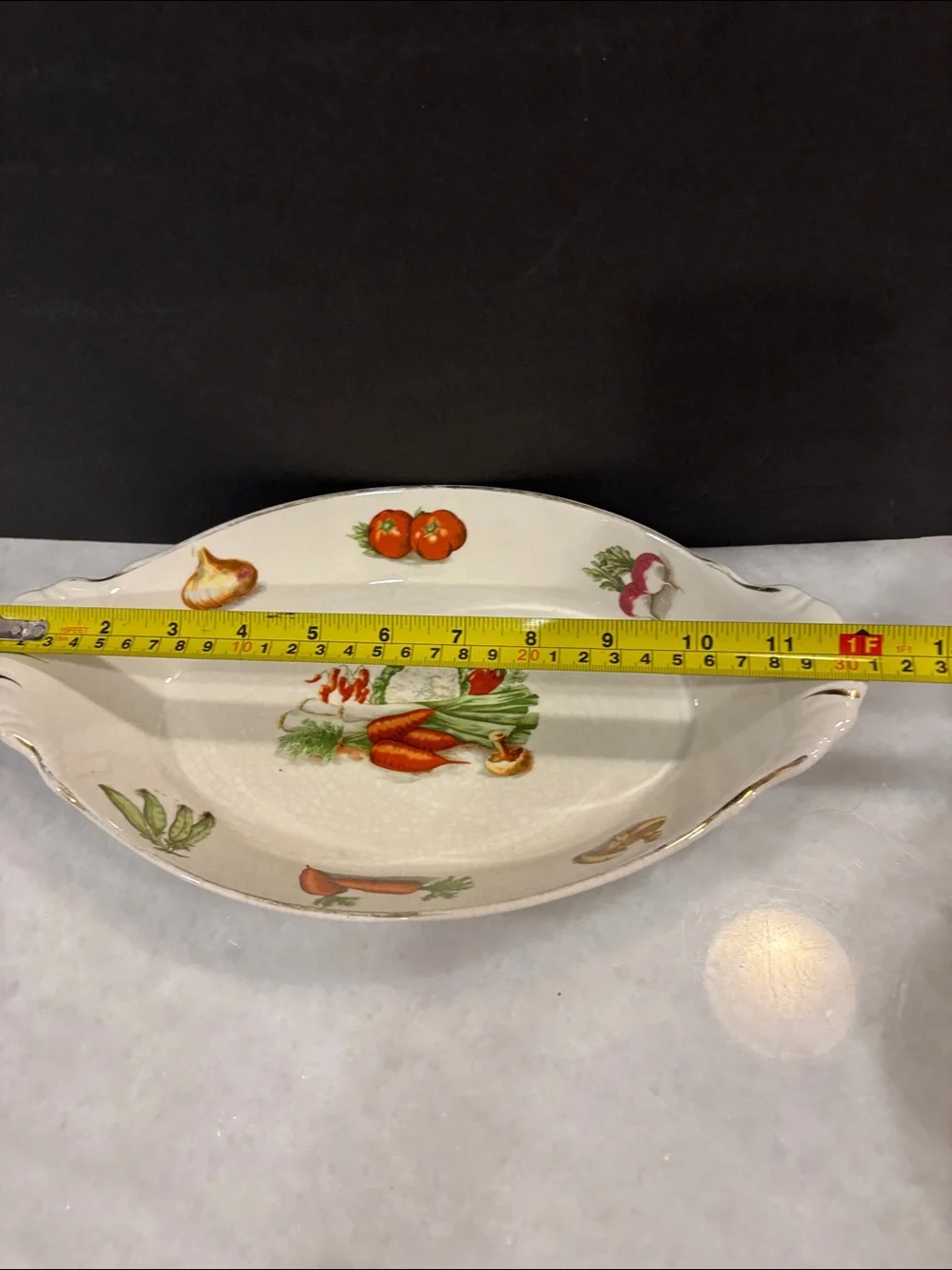 Vtg Oven-To-Table Ware 22kt Gold Japan 🍄‍🟫🫜🥕🍅🧅🫛